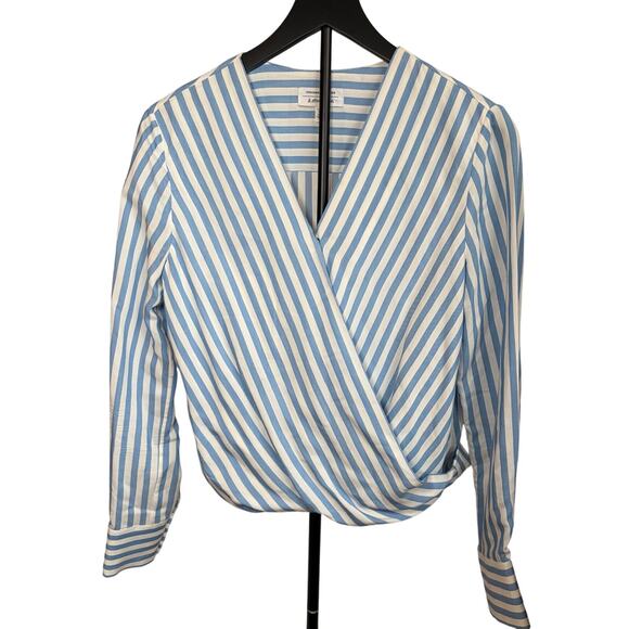 & other stories women’s blue white stripe twist front blouse Size 2. Long sleeve - Picture 1 of 9